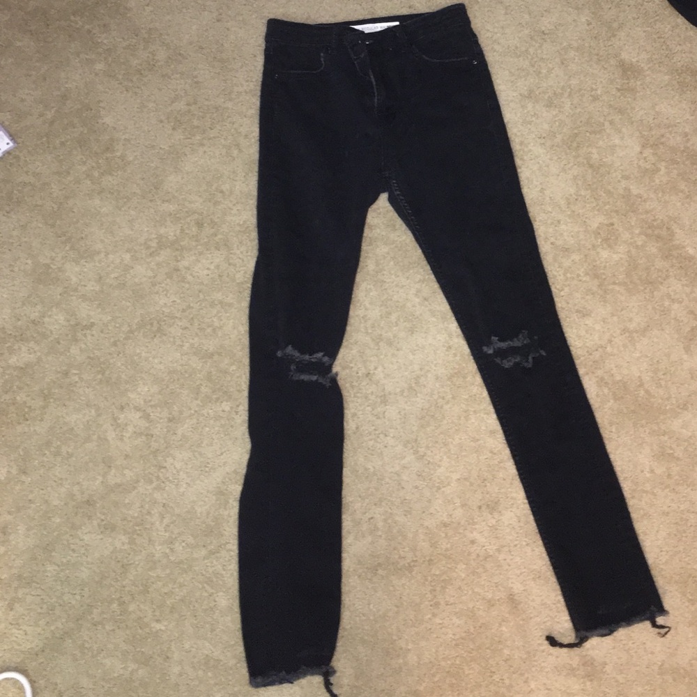 H&M Size 8 Black Ripped Jeans
